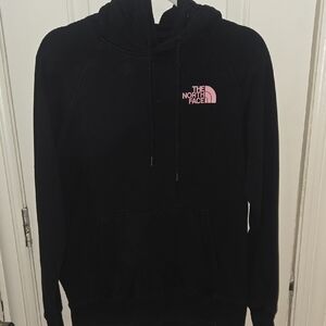 The North Face Black Hoodie with Pink Emblem